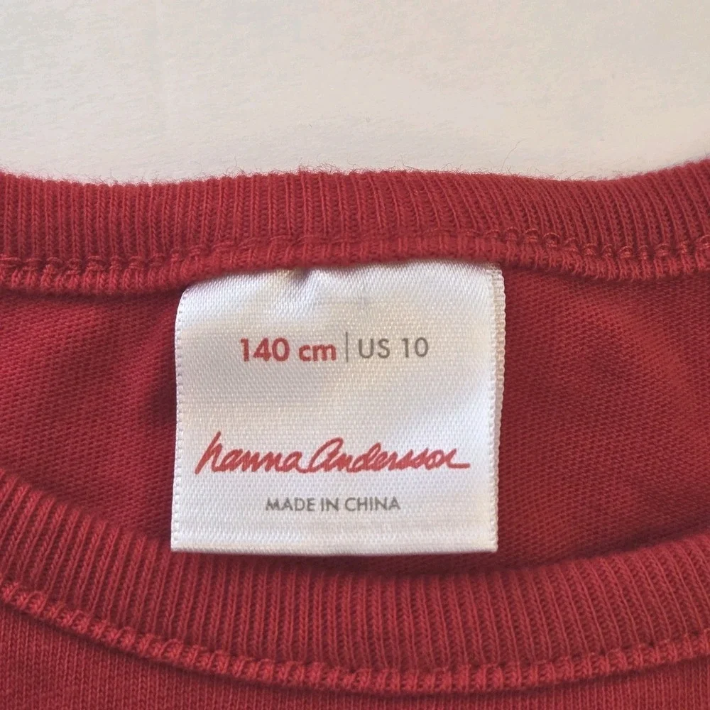 Hanna Andersson‎ Girls Red Tulle Ruffle Dress Size 10 140 Cm Cotton Bodice Lined